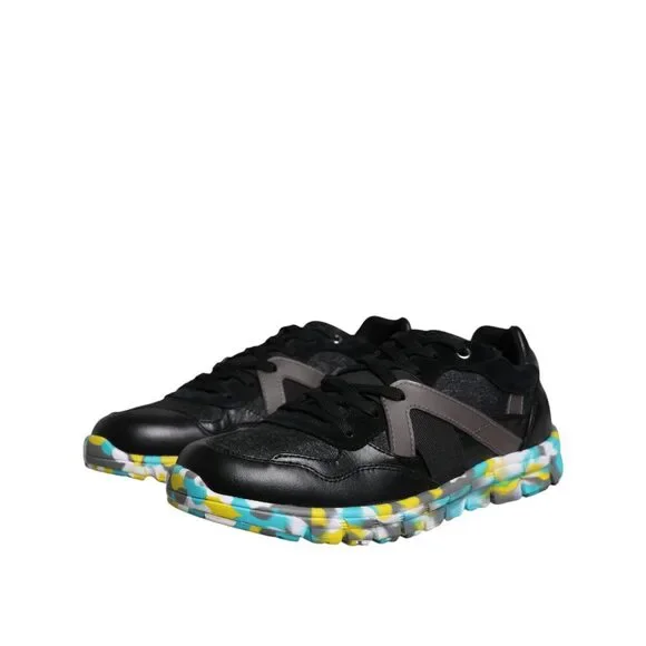 Dolce & Gabbana Black Polyester Low Top Men Sneakers Shoes